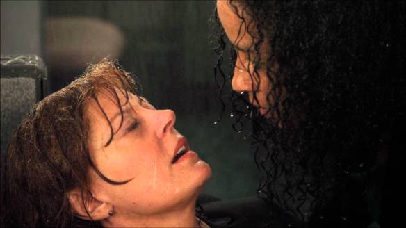 FIRST-TIMER: Previously straight character played by Susan Sarandon smooches with sexy siren who seduced her (Rae Dawn Chong).